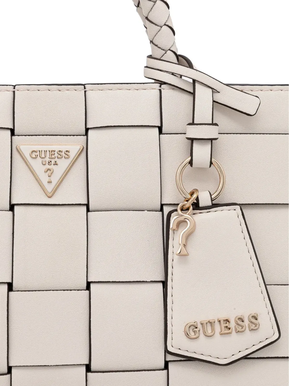 GUESS USA 編み込みハンドル トートバッグ - 画像3
