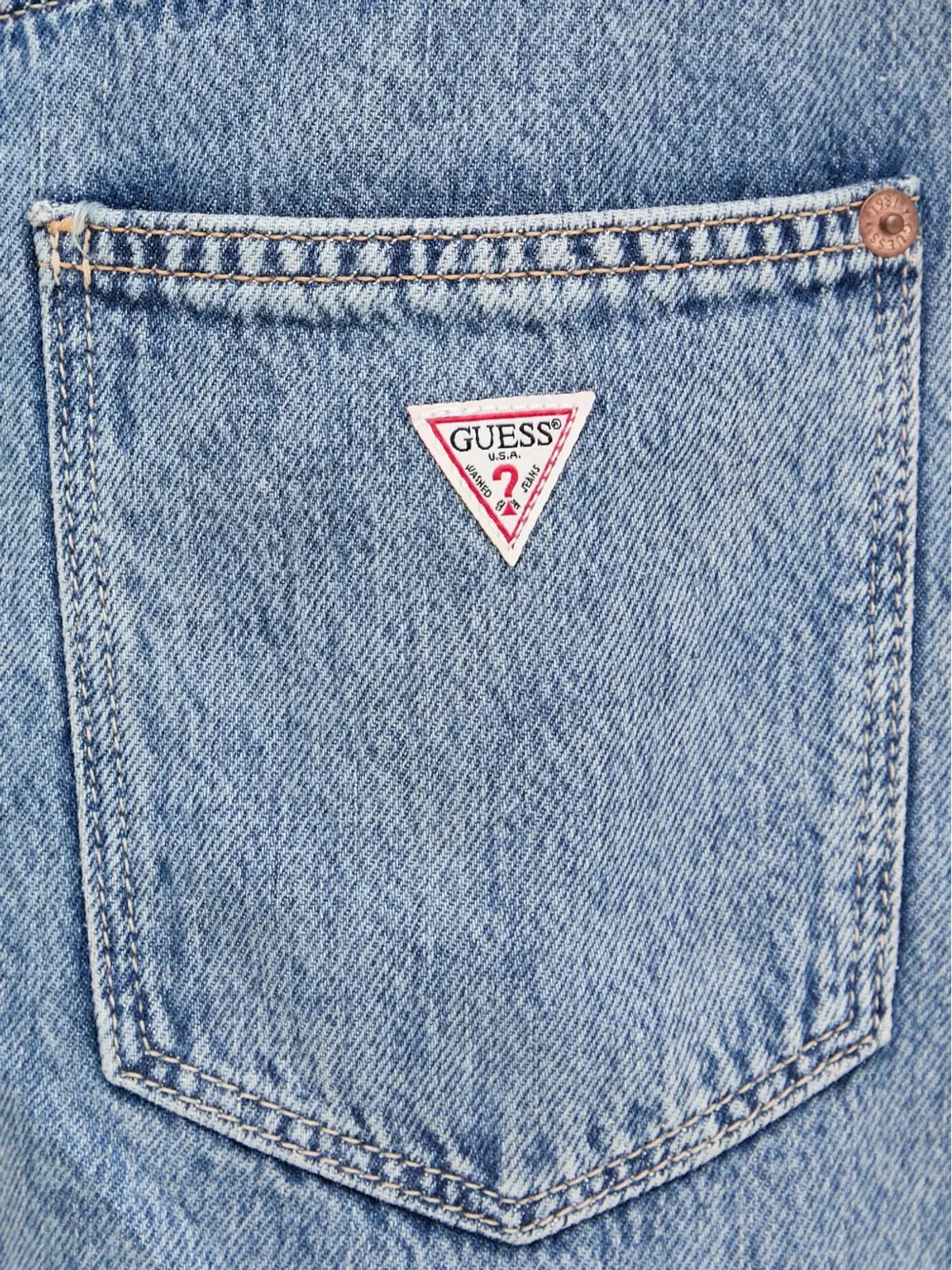 GUESS USA ロゴパッチ付きデニムスカート - 画像4