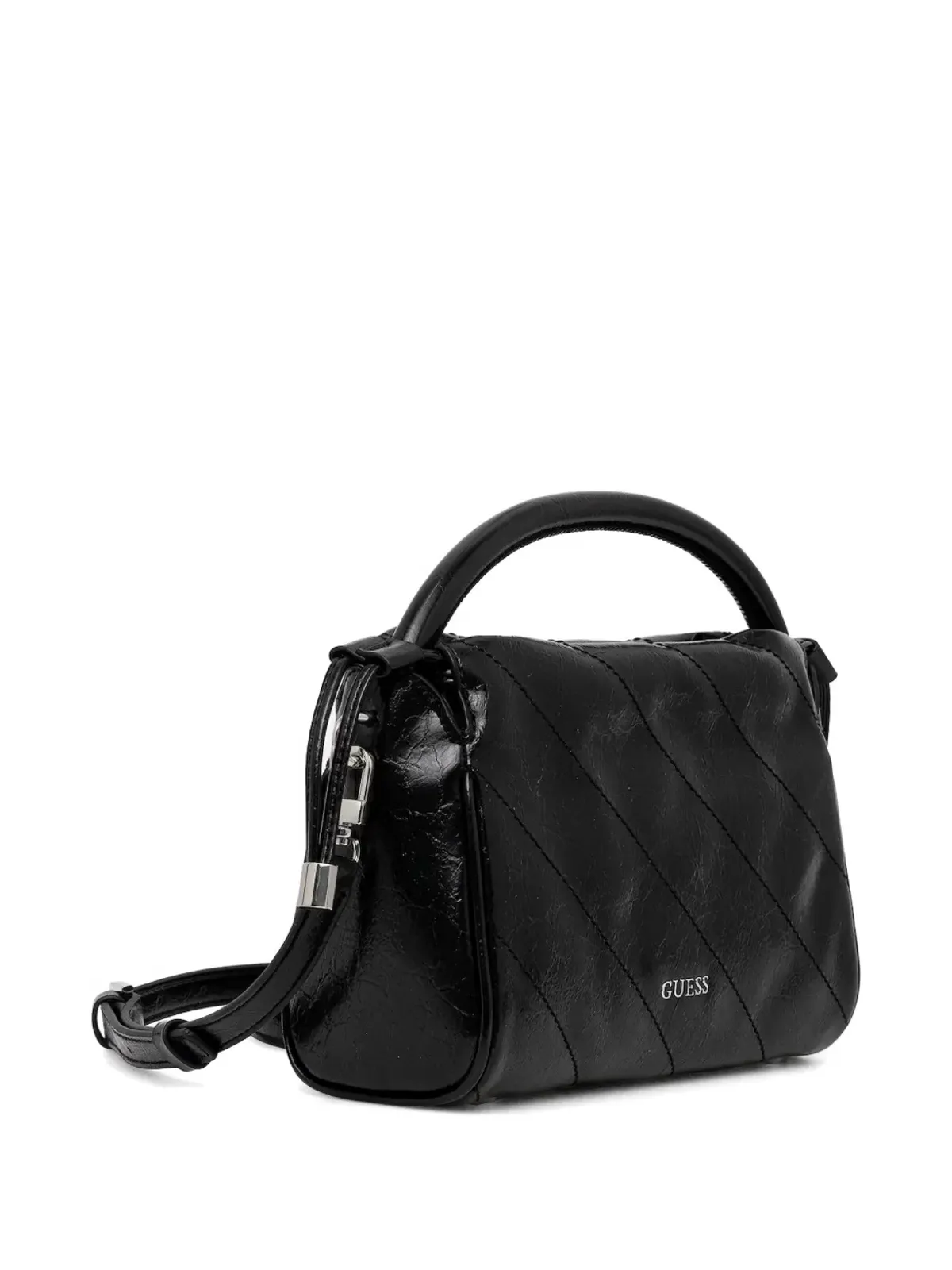 GUESS USA Amys キルティング トップハンドル トートバッグ ブラック - 画像2
