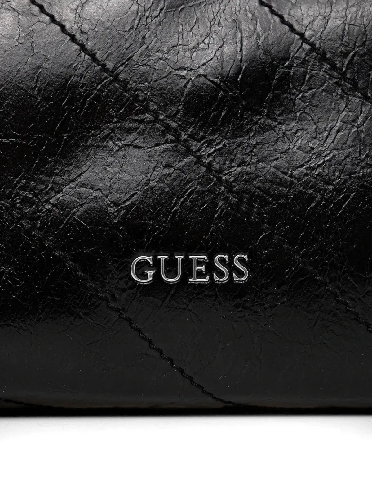 GUESS USA Amys キルティング トップハンドル トートバッグ ブラック - 画像4