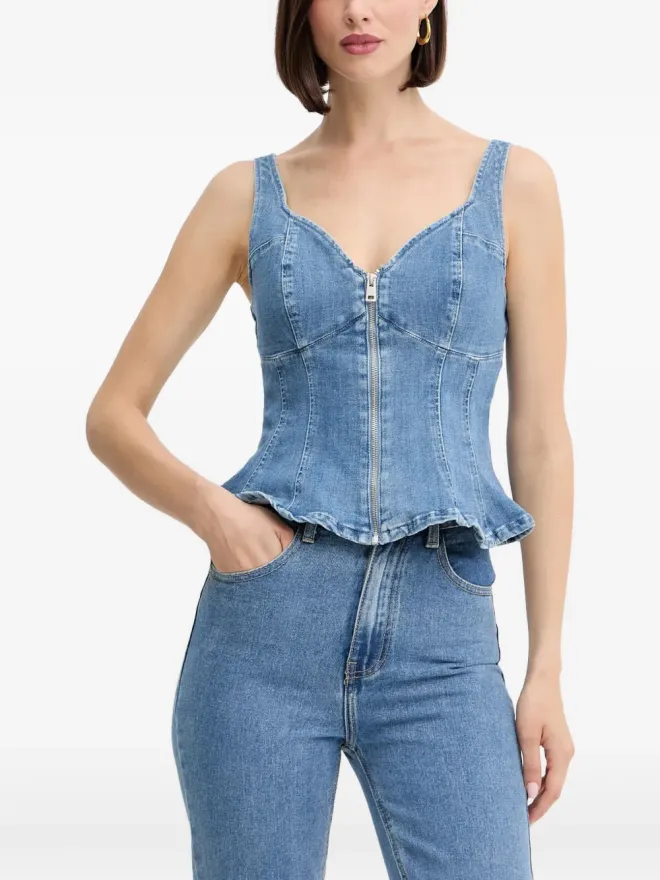 GUESS USA GUESS USA ジップ付きペプラムトップ - Blueの商品画像