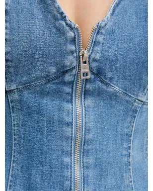 GUESS USA ジップ付きペプラムトップ - Blue - サムネイル5