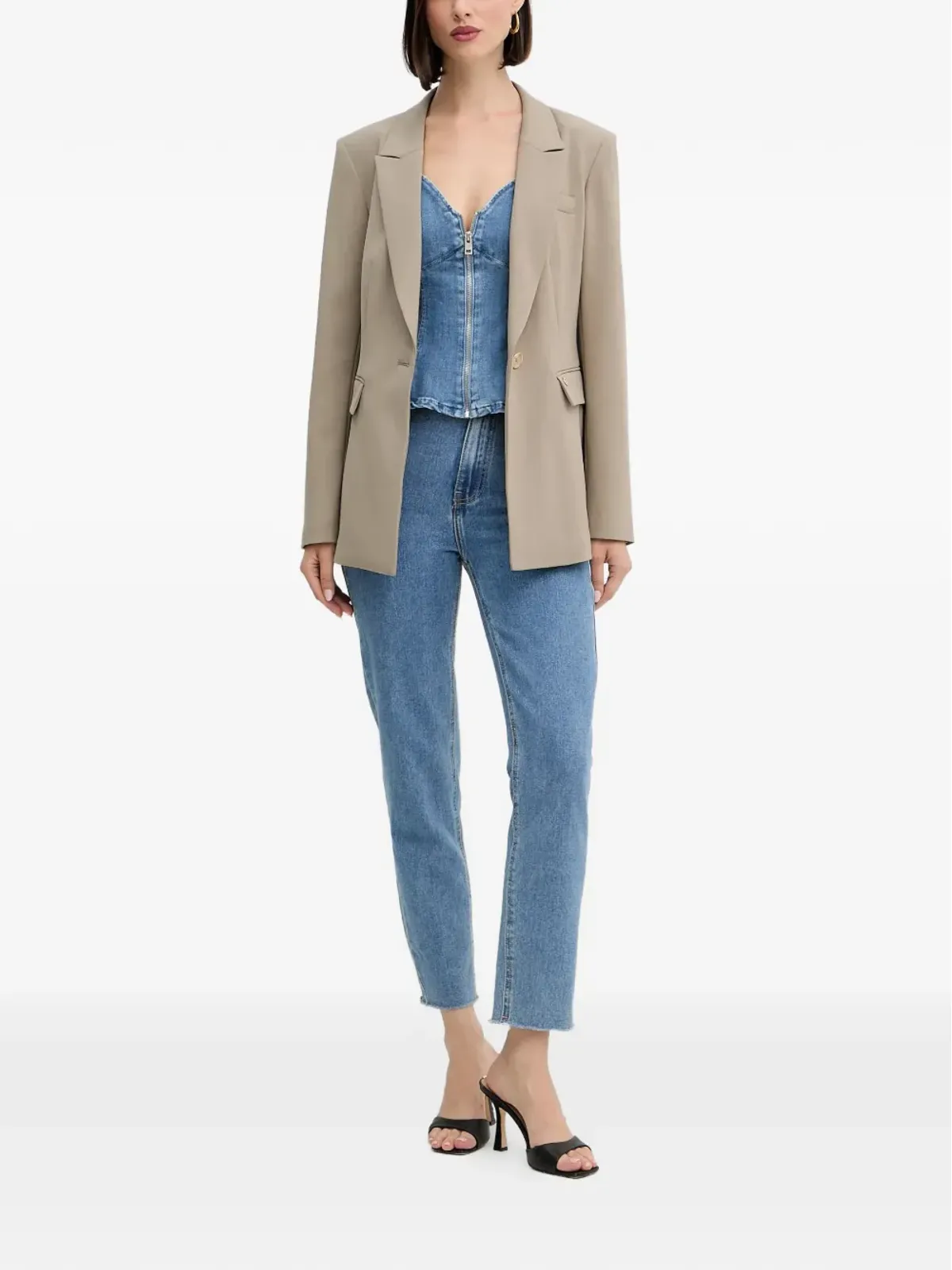 GUESS USA ジップ付きペプラムトップ - Blue - 画像2