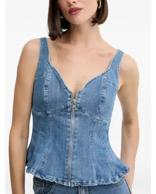 GUESS USA ジップ付きペプラムトップ - Blue - サムネイル4