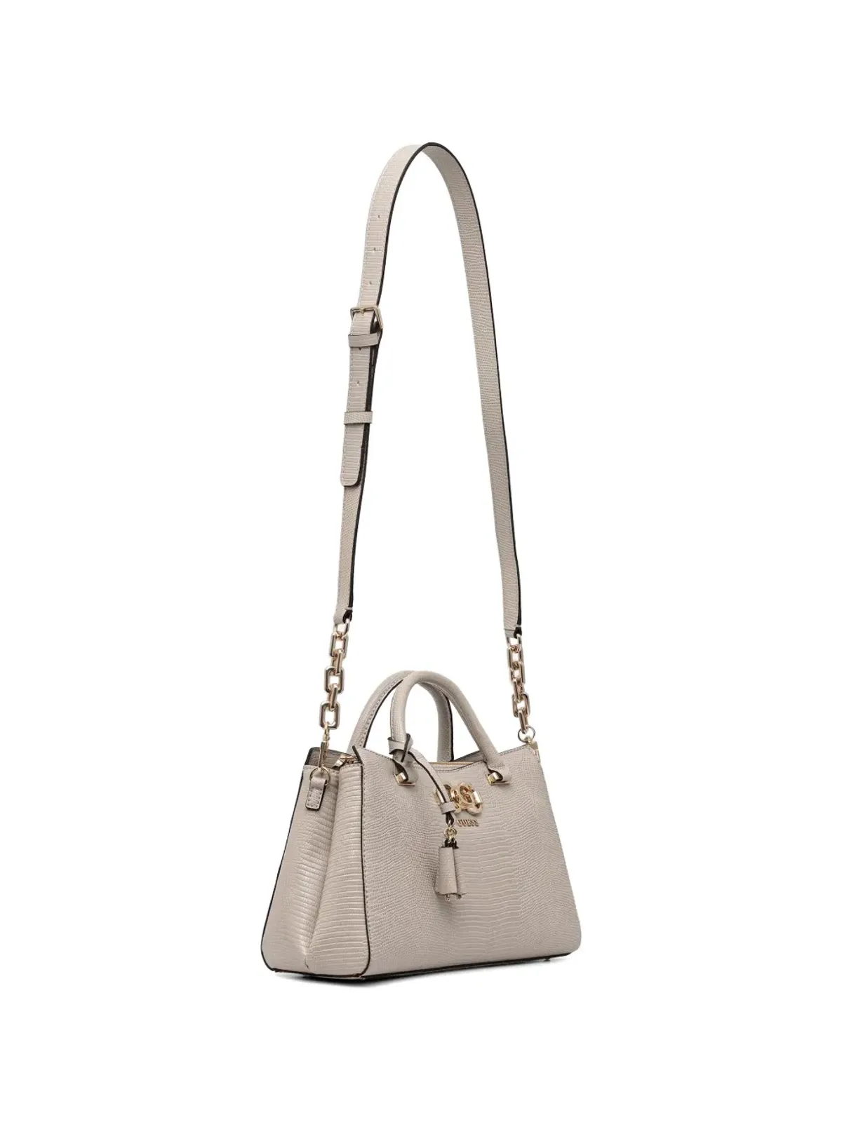 GUESS USA Salinge リザードエフェクト チェーン付き トートバッグ - 画像2