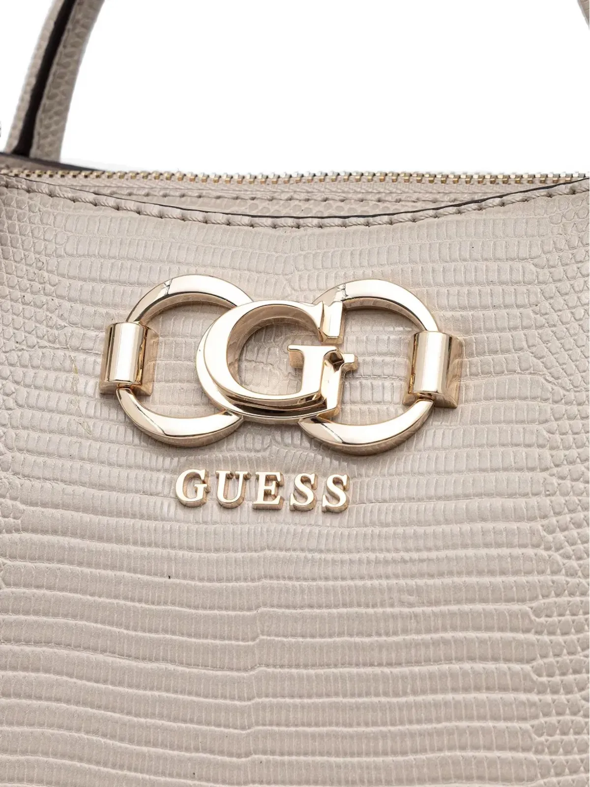 GUESS USA Salinge リザードエフェクト チェーン付き トートバッグ - 画像3