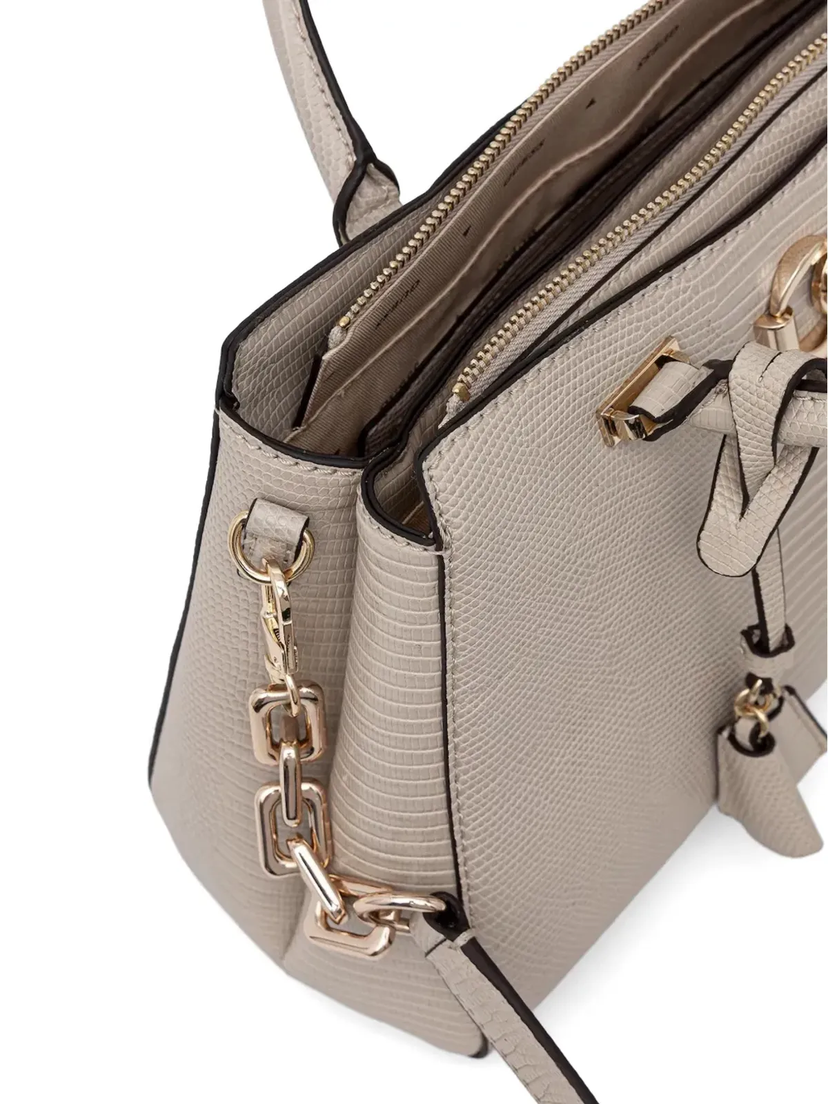 GUESS USA Salinge リザードエフェクト チェーン付き トートバッグ - 画像4
