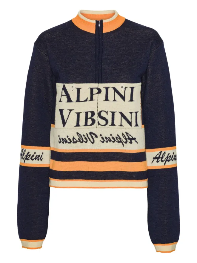 Henrik Vibskov Henrik Vibskov ストライプ半ジップセーター - ブルーの商品画像