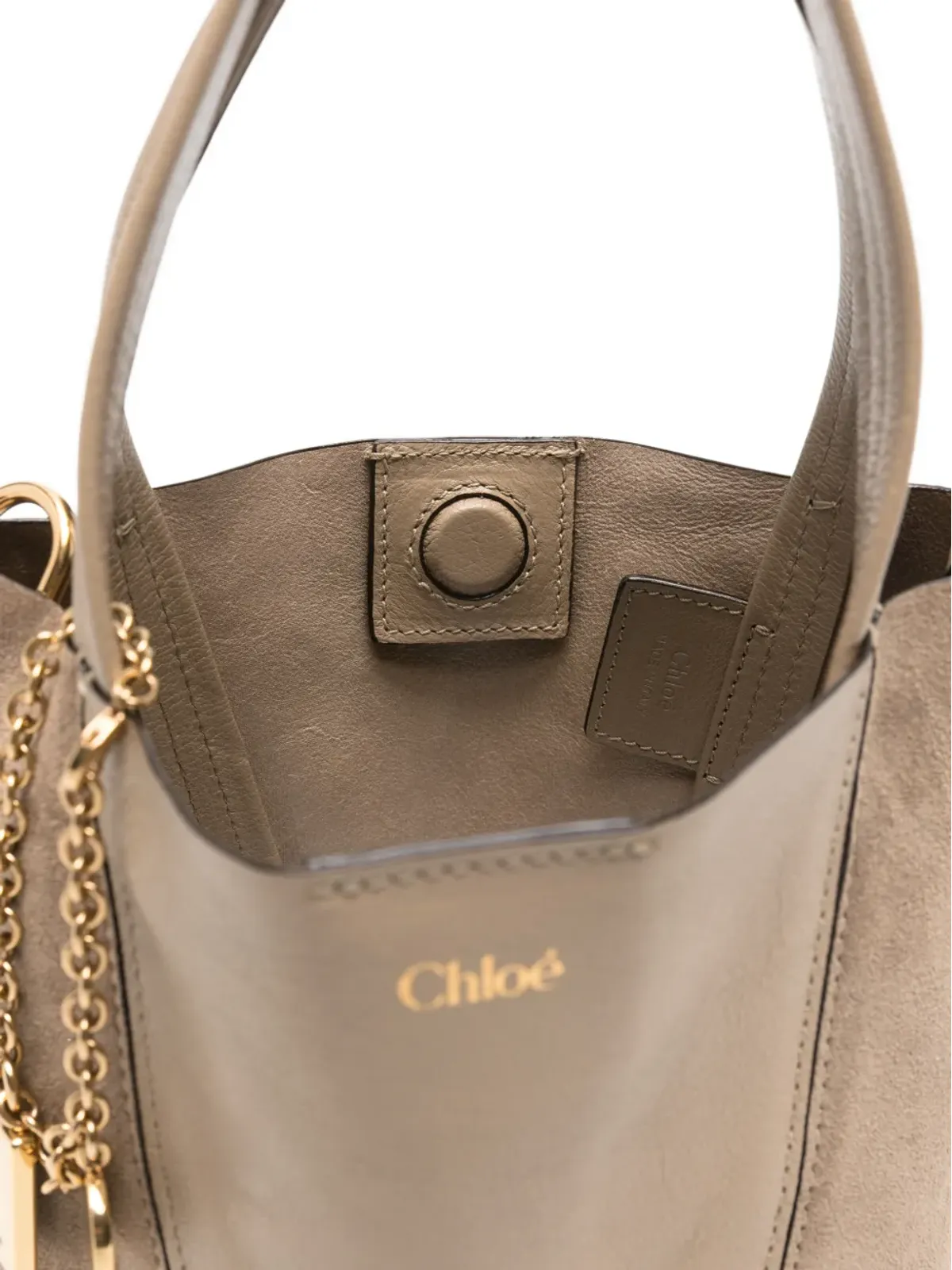 Chloé スエードグレインレザートートバッグ - 画像5