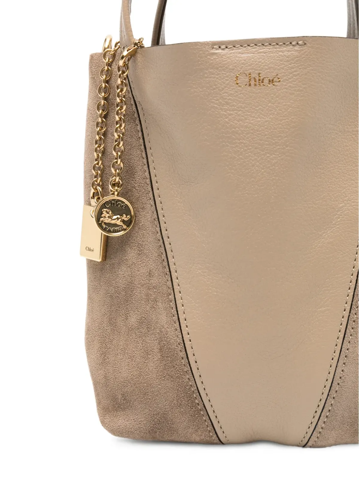 Chloé スエードグレインレザートートバッグ - 画像4