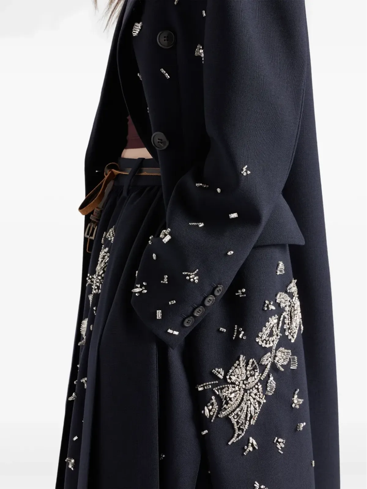 Prada プリーツ装飾ミディスカート - 画像5
