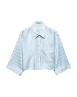 Prada ストライプ柄パッチポケットシャツ - サムネイル1
