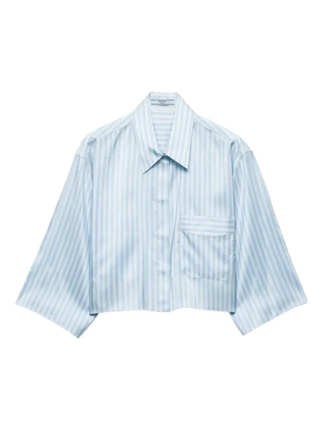 Prada Prada ストライプ柄パッチポケットシャツの商品画像