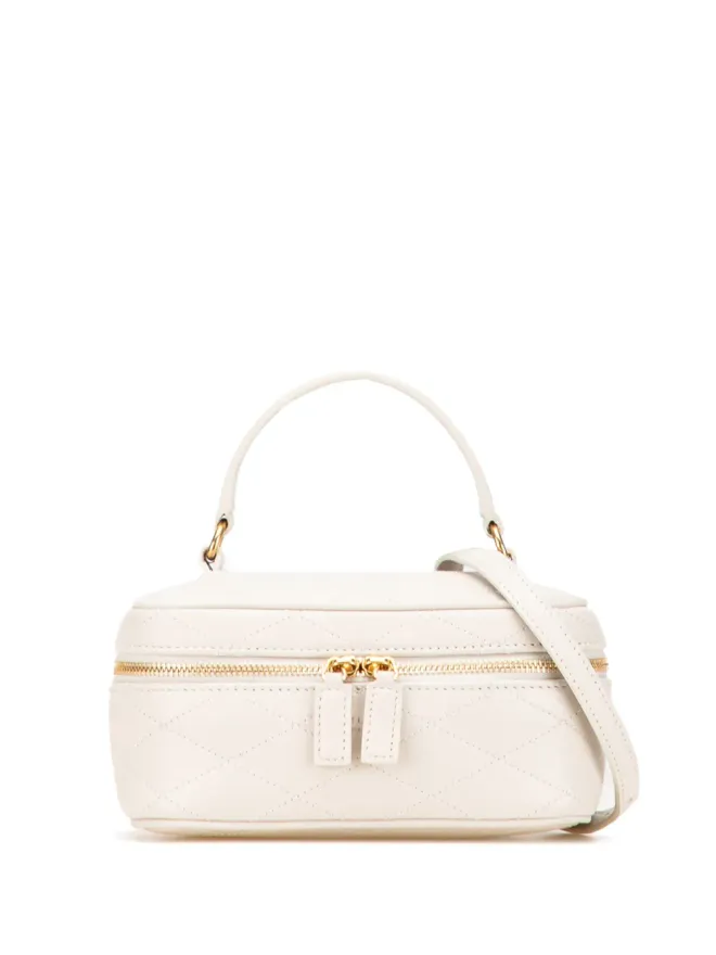 Saint Laurent Pre-Owned Saint Laurent ビンテージ 2021 Quilted Lambskin East West Case バニティバッグ - Whiteの商品画像