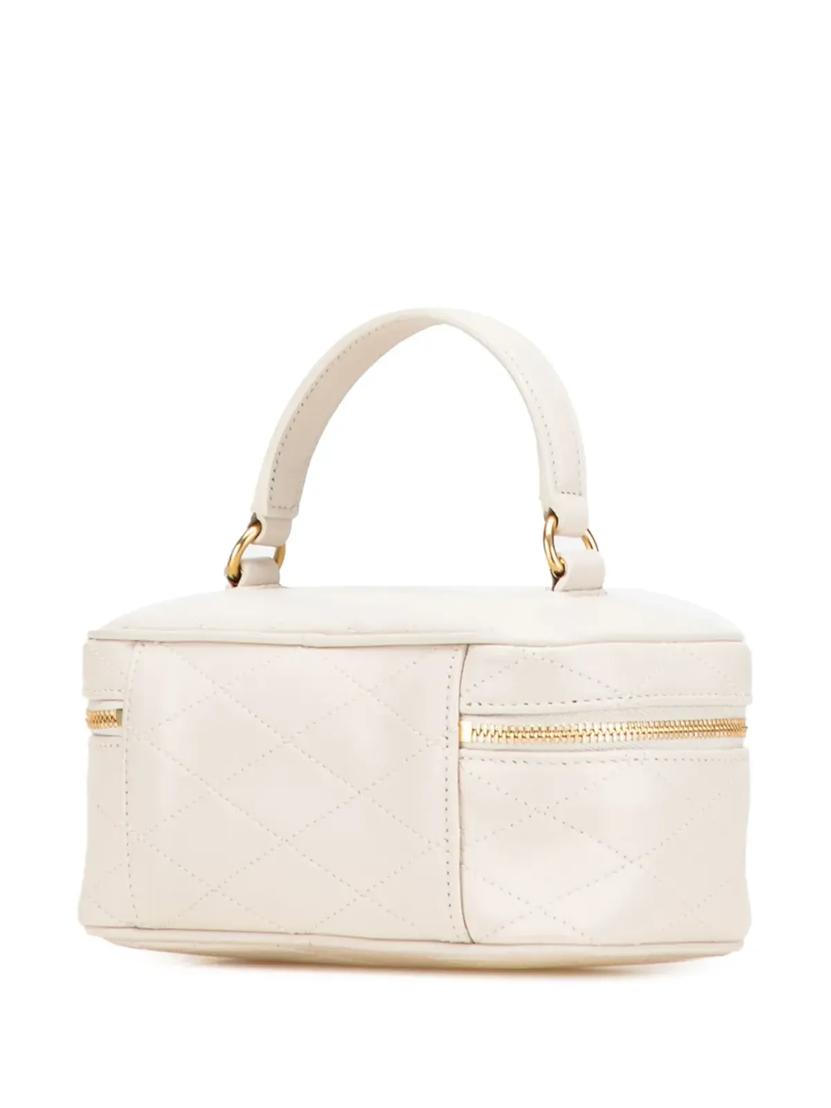 Saint Laurent ビンテージ 2021 Quilted Lambskin East West Case バニティバッグ - White - 画像3