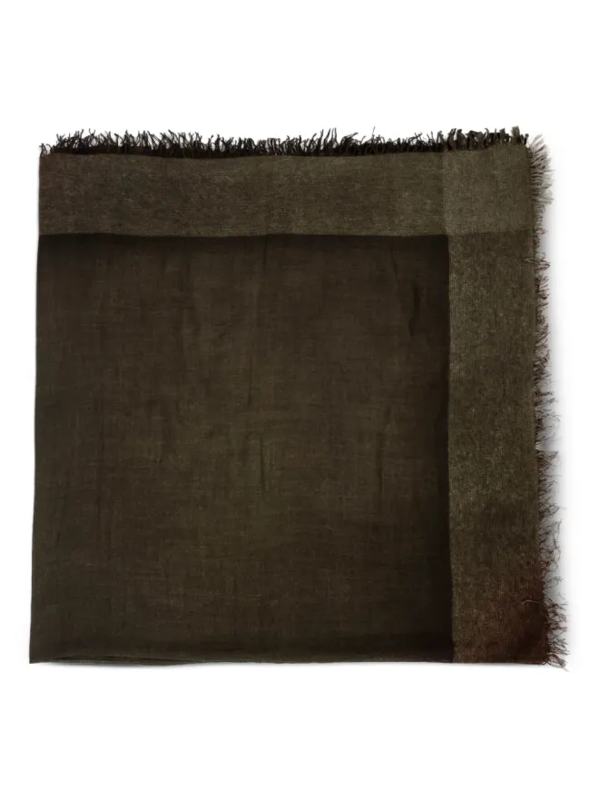 Faliero Sarti Faliero Sarti フリンジ付きカラー ブロック スカーフ（ブラウン）の商品画像