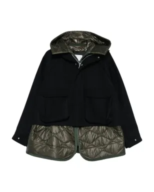 sacai フード付きキルティングパネルジャケット - サムネイル1