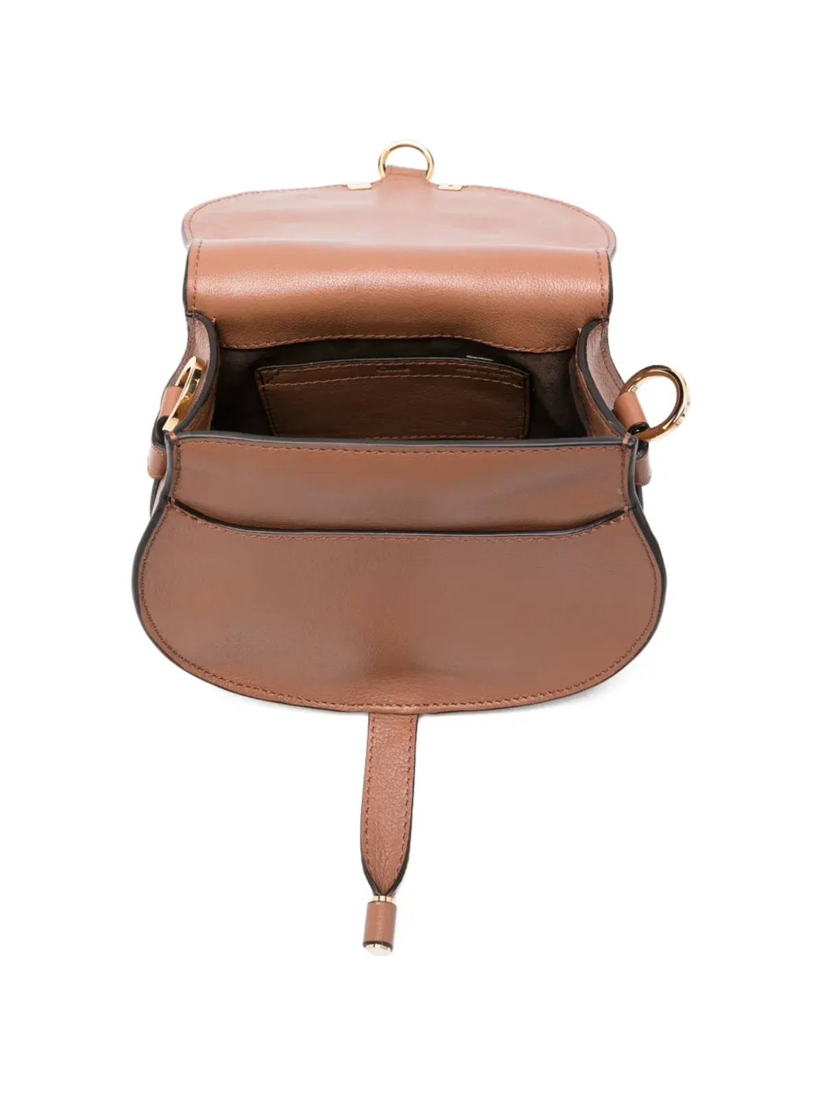 Chloé スエード×グレインドレザー マルシー クロスボディバッグ（ブラウン） - 画像5