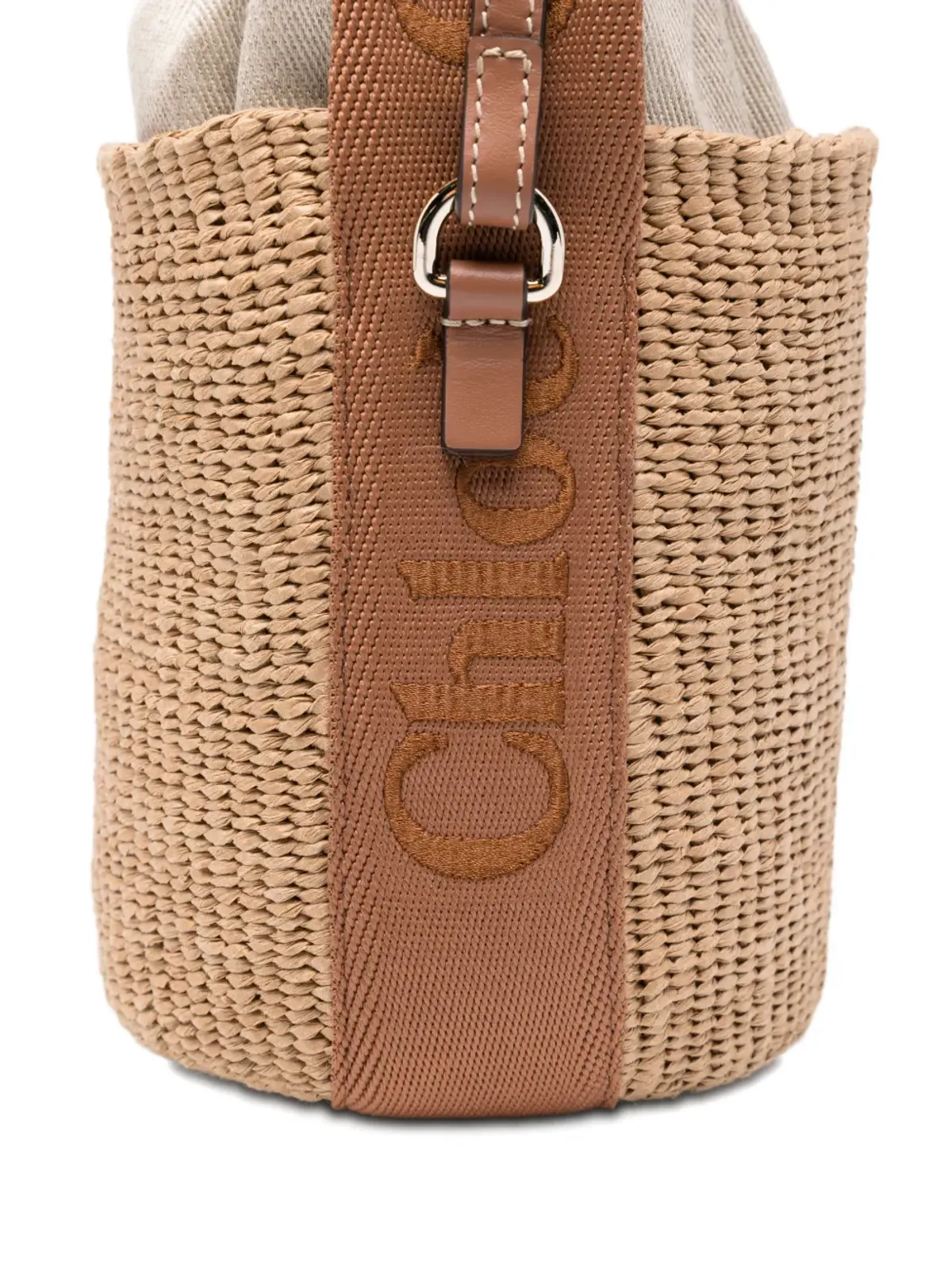 Chloé スモール ウッディ ラフィア バケットバッグ - 画像4