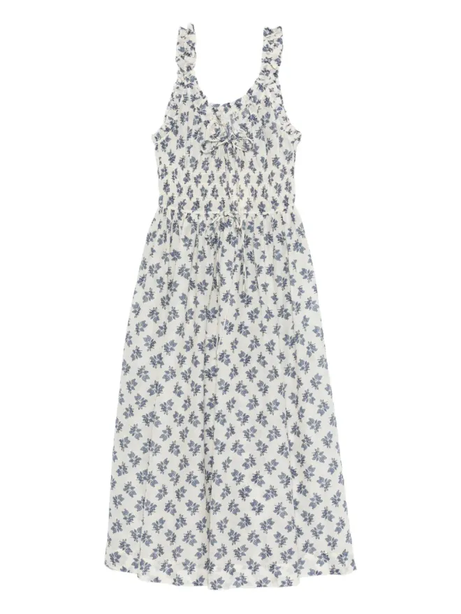 DÔEN DÔEN Emmaretta 花柄スクープネック ミディドレス - Whiteの商品画像