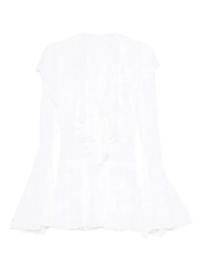 Norma Kamali Norma Kamali フリル付き長袖ミニドレスの商品画像