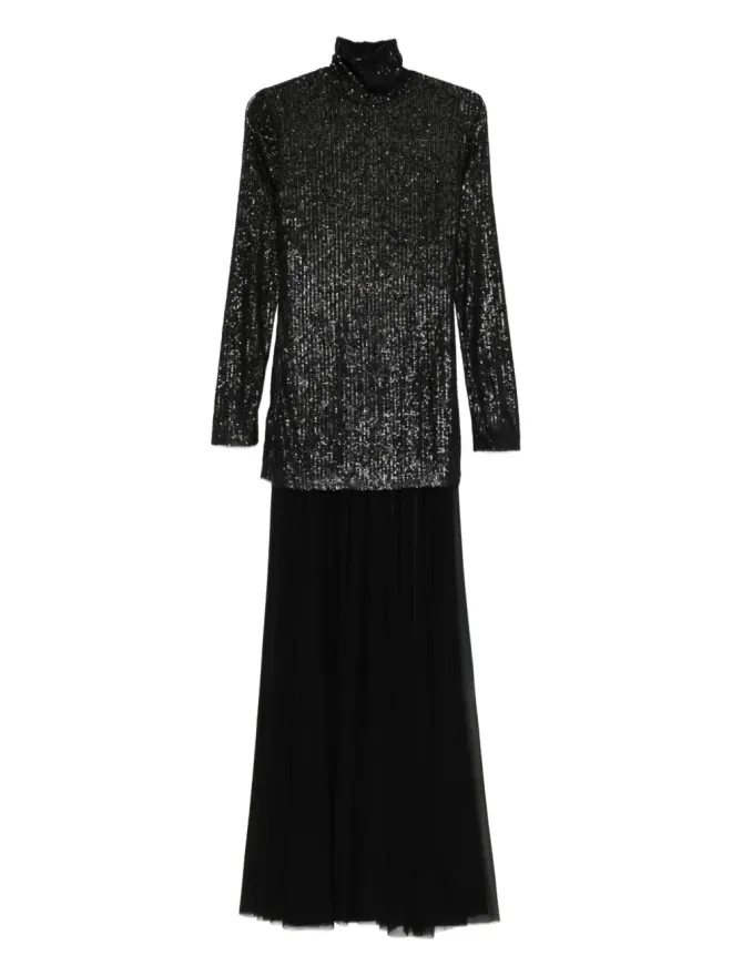 Norma Kamali Norma Kamali シークイン装飾 ロールネック ガウンの商品画像