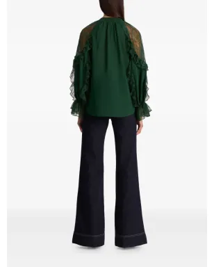 alice + olivia アリーナ レーストリムのフリルブラウス - サムネイル4