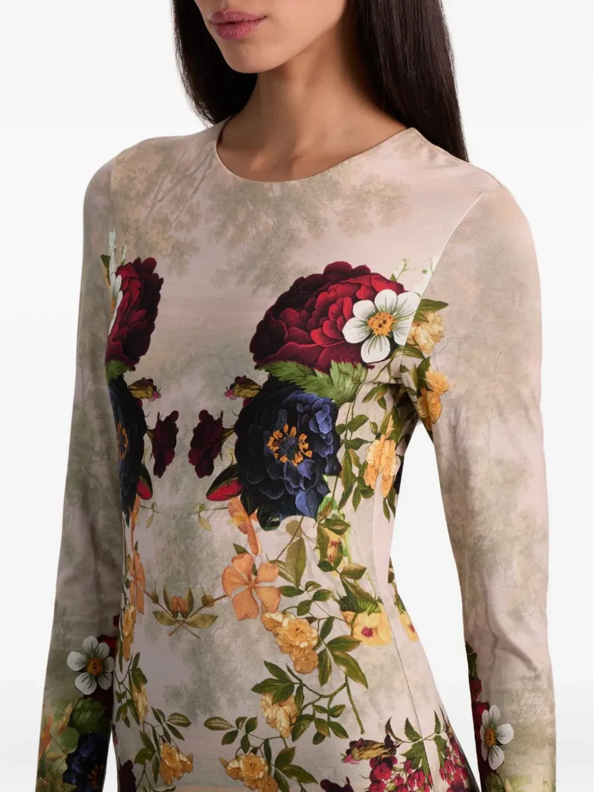 alice + olivia デルオラ 花柄プリント 長袖マキシドレス - 画像5