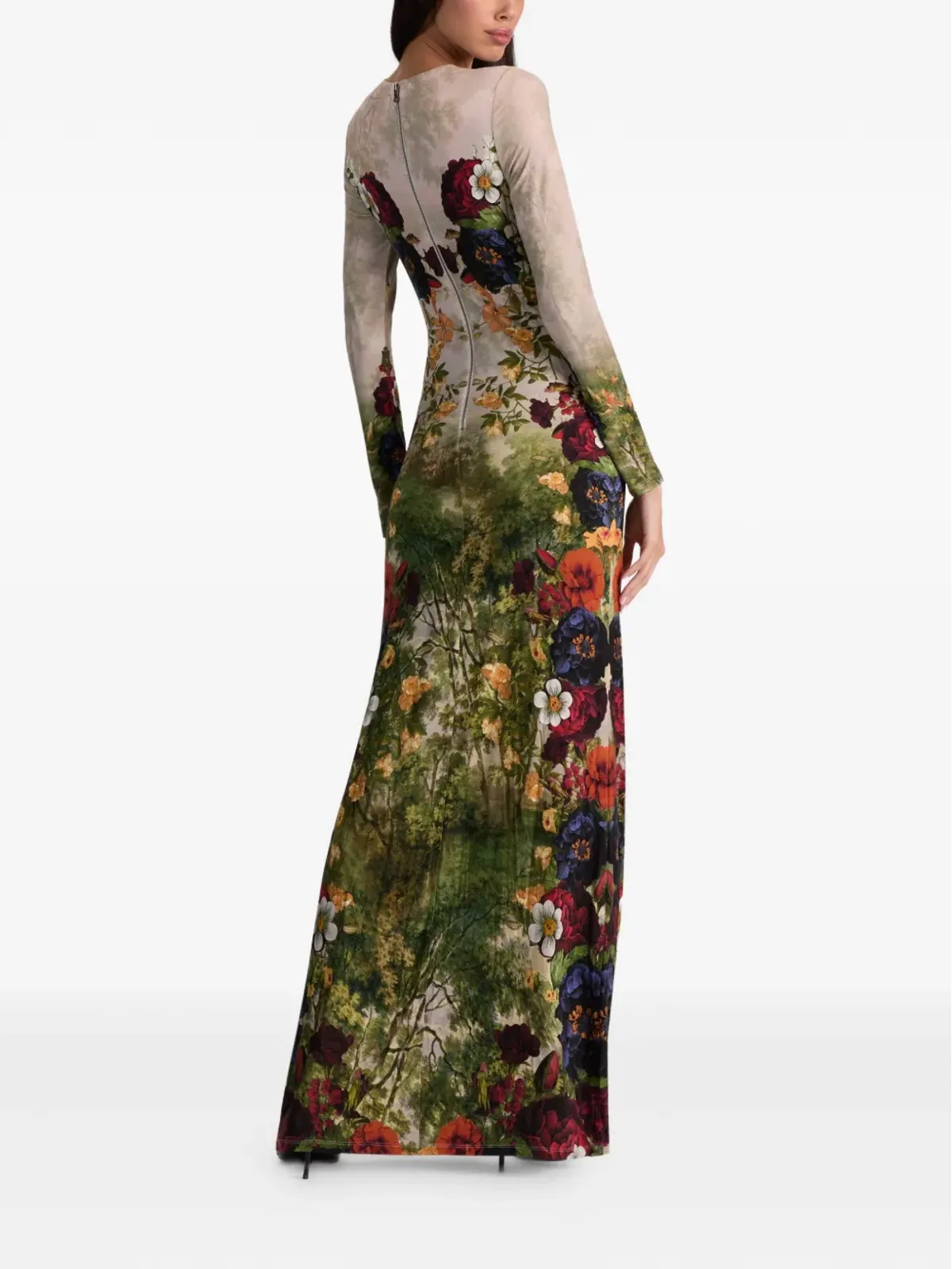 alice + olivia デルオラ 花柄プリント 長袖マキシドレス - 画像4