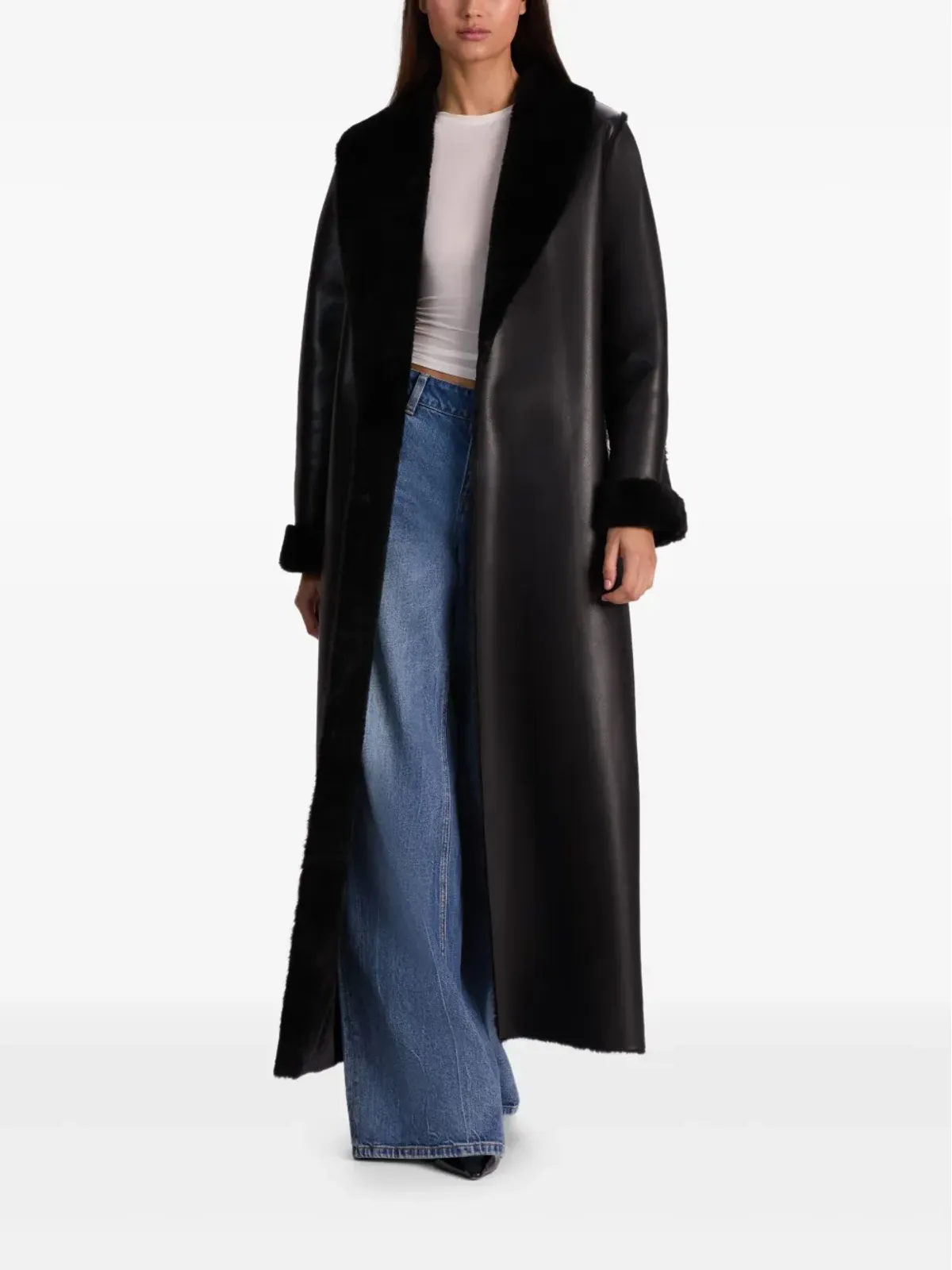 alice + olivia Shelby フェイクシアーリング マキシコート - 画像2