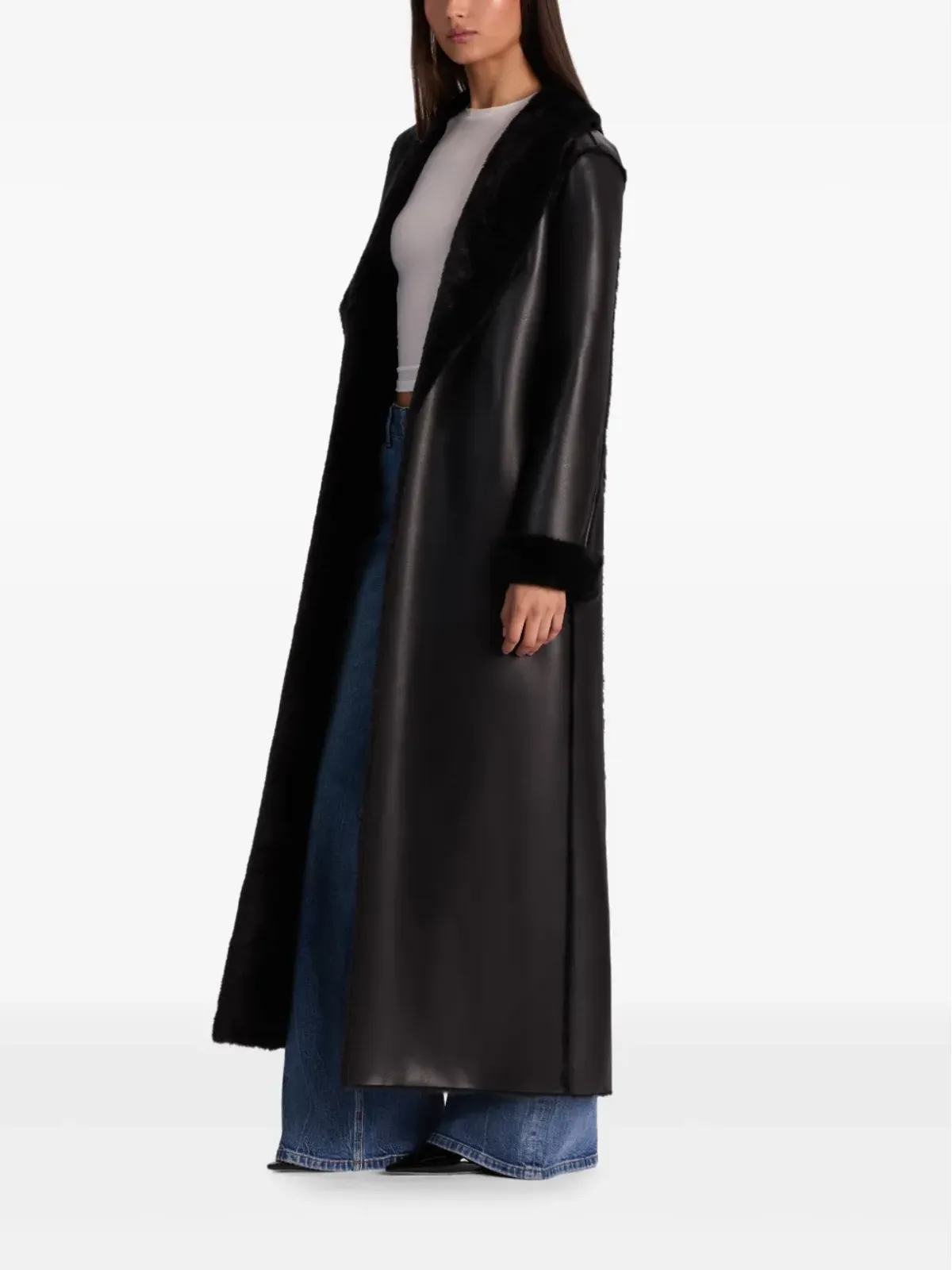 alice + olivia Shelby フェイクシアーリング マキシコート - 画像3