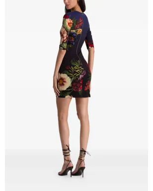 alice + olivia Delora フローラルプリント クルーネック ミニドレス - サムネイル4