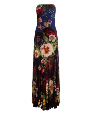 alice + olivia Augusta スパゲッティストラップ 花柄マキシドレス ブラック - サムネイル1