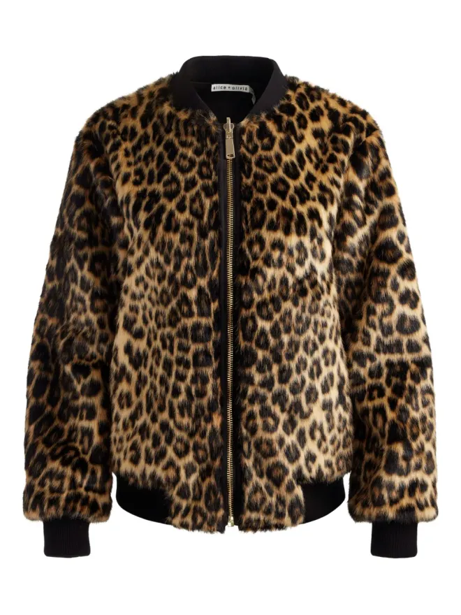 Alice + Olivia alice + olivia レオパード柄ボンバー ジャケットの商品画像