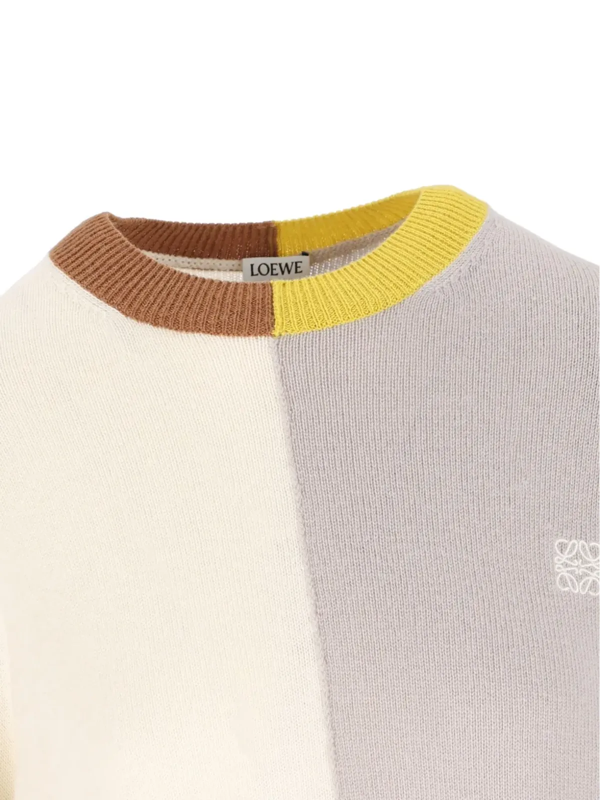 LOEWE カラーブロック アシンメトリーニットセーター - 画像4