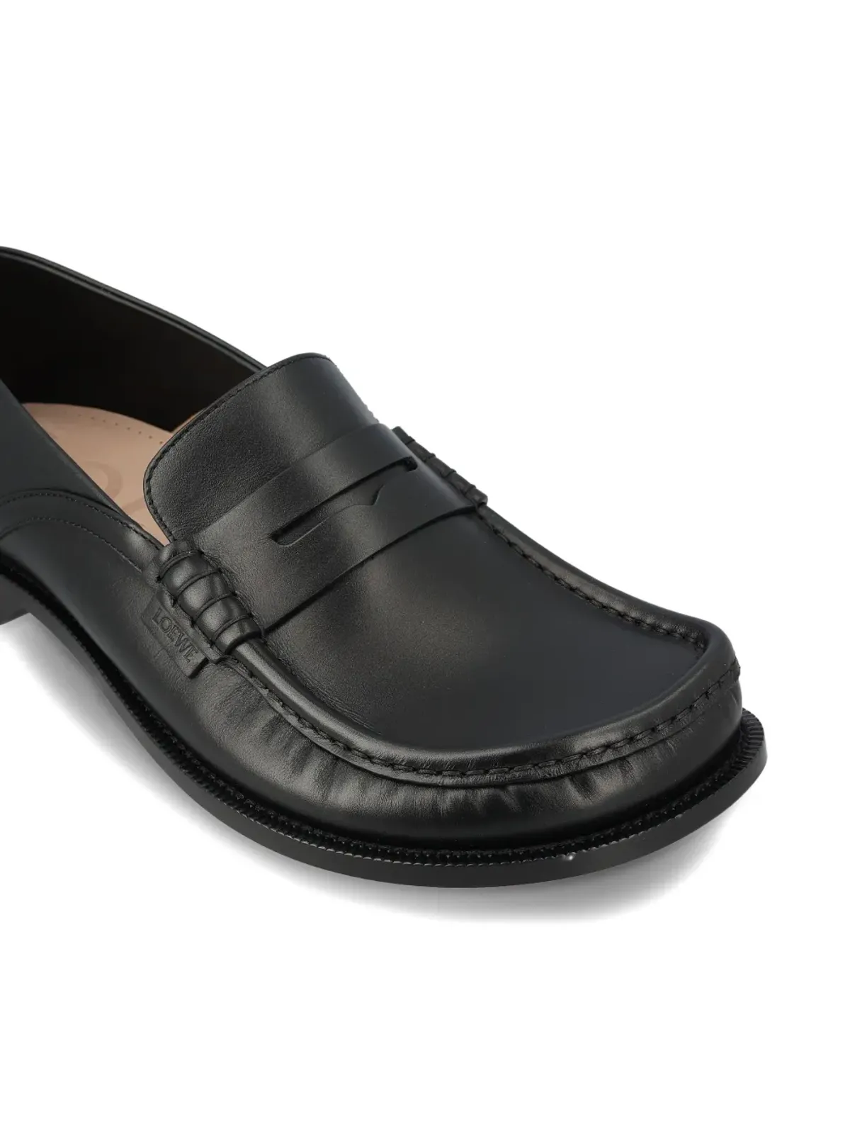 LOEWE Campo penny レザー ローファー ブラック - 画像3