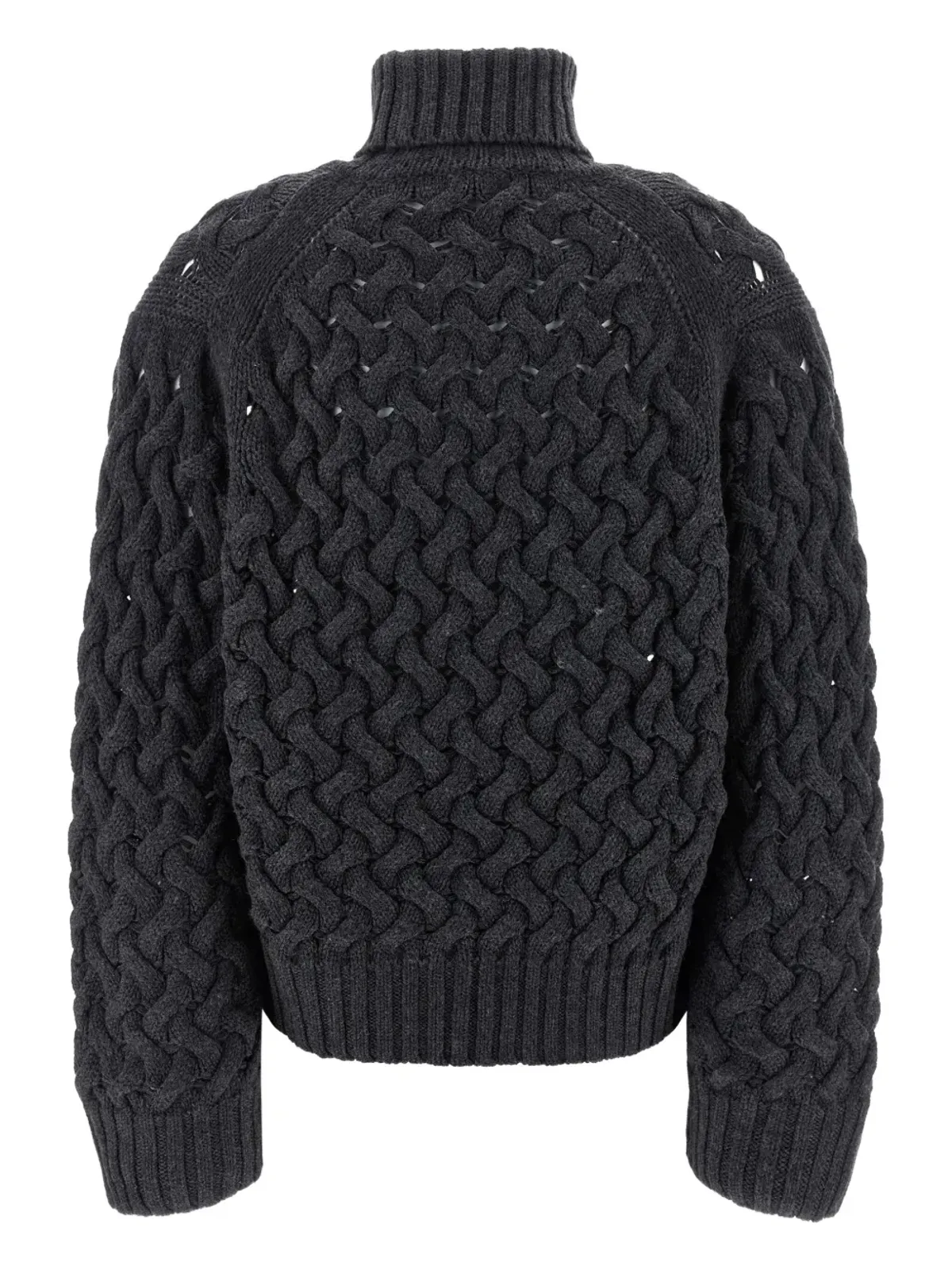 P.A.R.O.S.H. braided wool high-neck sweater - Grey - 画像2