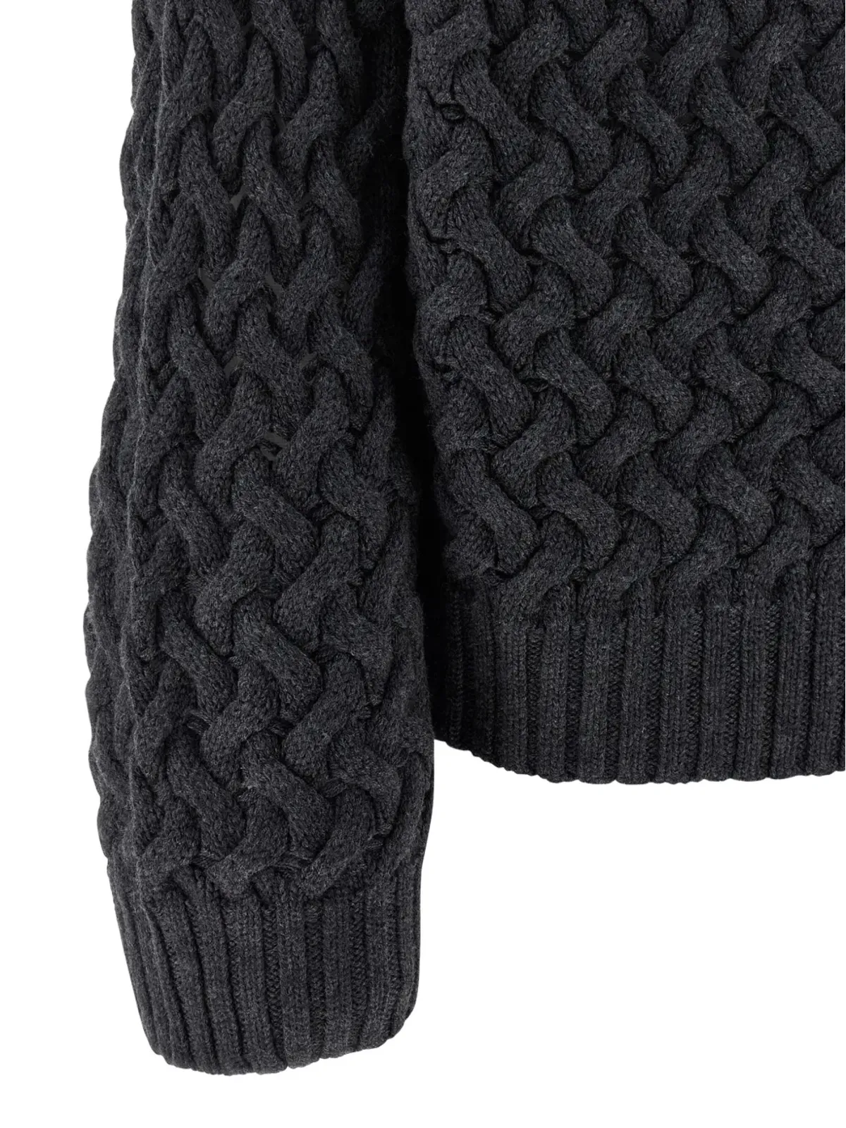 P.A.R.O.S.H. braided wool high-neck sweater - Grey - 画像3