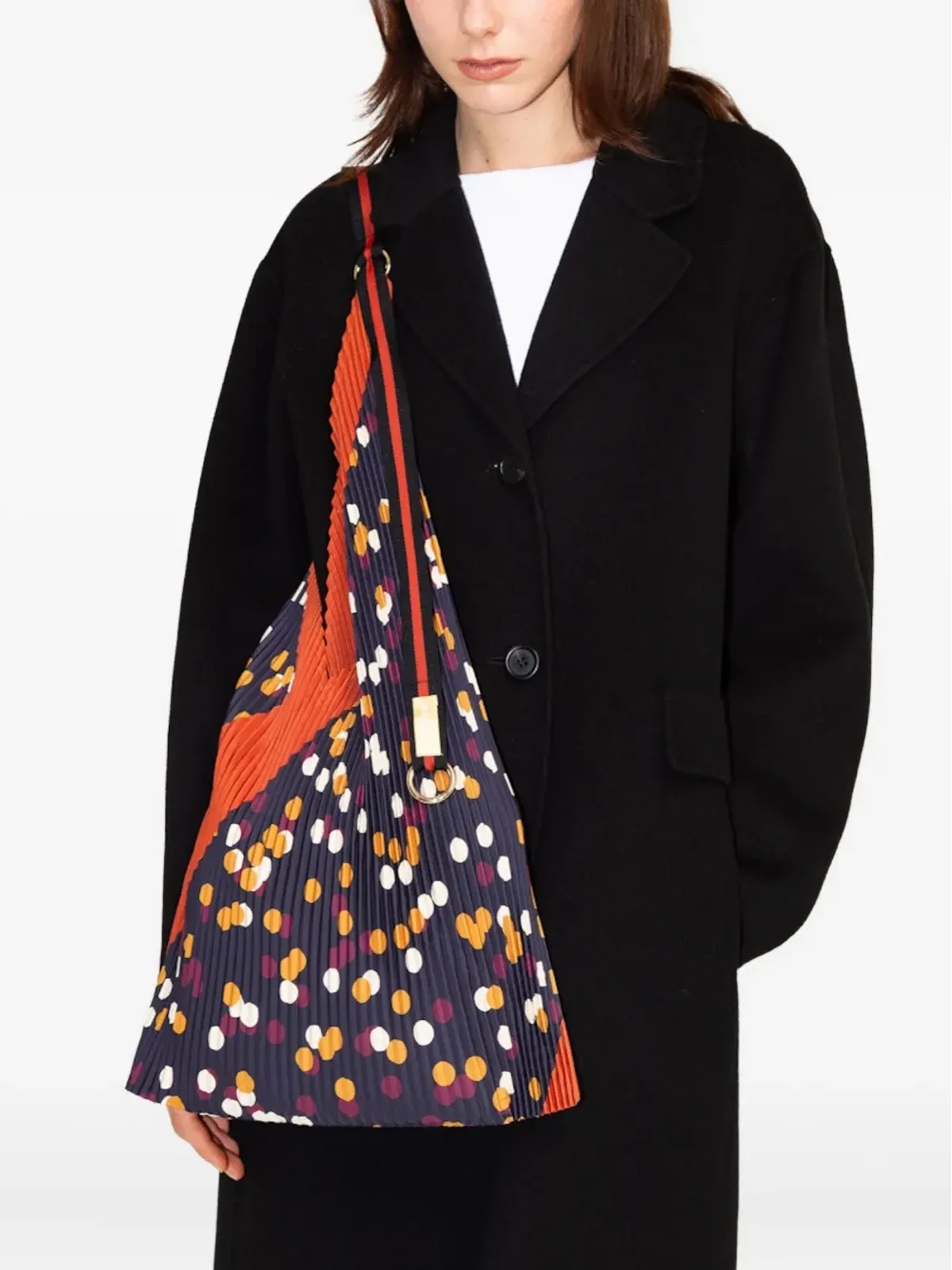 MULTITUDES BAGS Valeriaプリーツドットショルダーバッグ - ブルー - 画像3