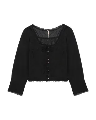 Free People レーストリムシャツ - サムネイル1