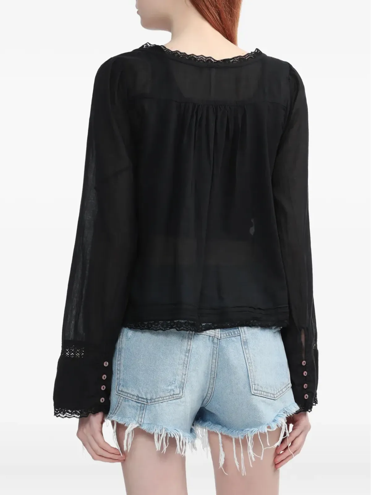 Free People レーストリムシャツ - 画像4