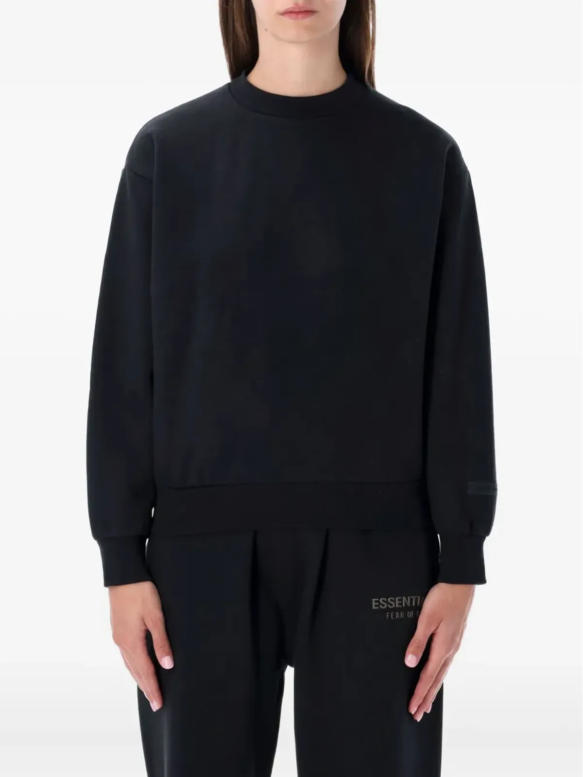 FEAR OF GOD ESSENTIALS ロゴプリントスウェットシャツ（ブラック） - 画像1