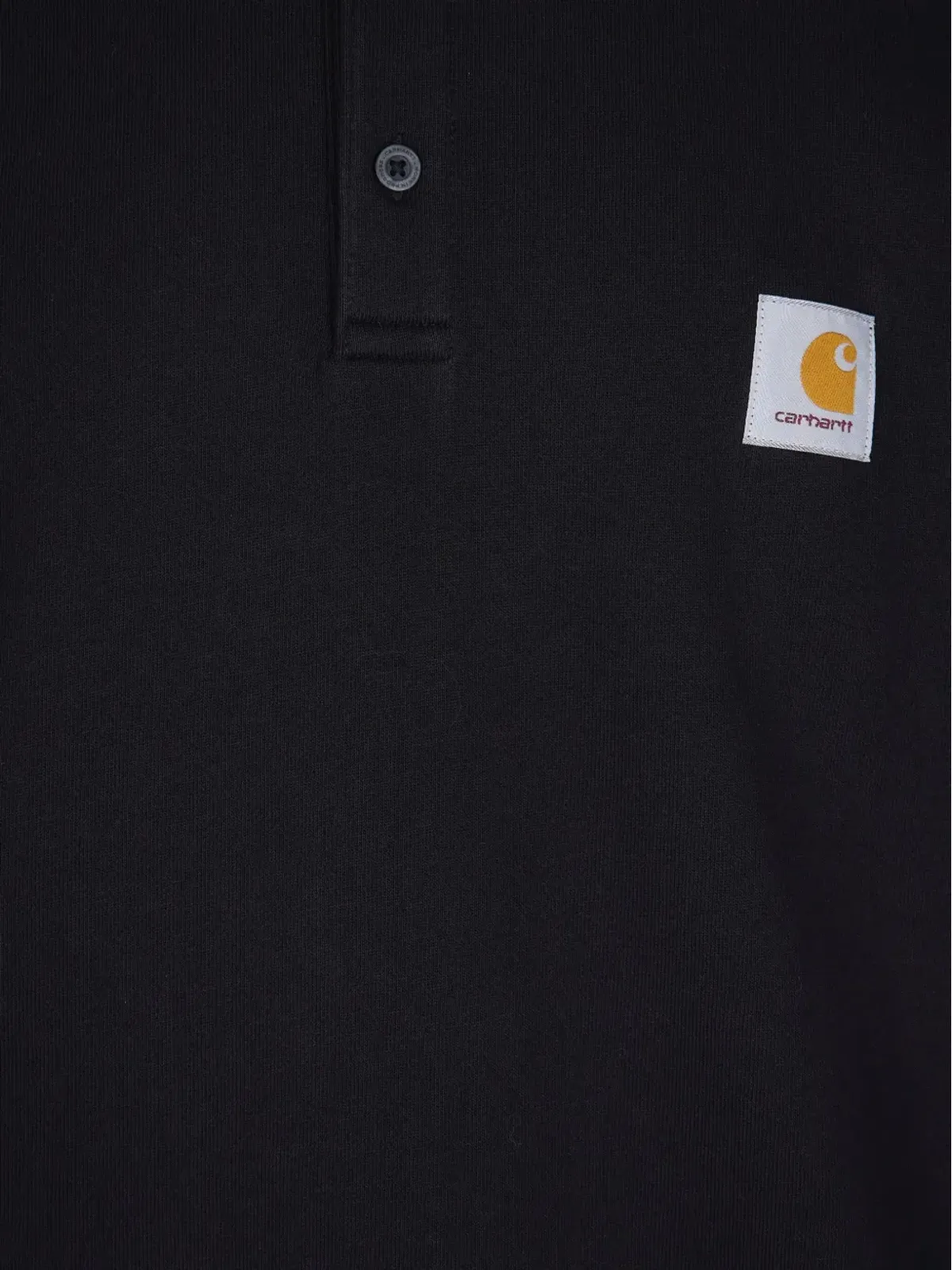 Carhartt WIP ロゴパッチ コットン ポロシャツ ブラック - 画像3