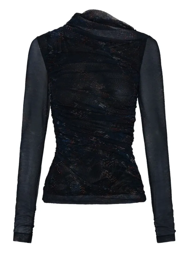 NICHOLAS Nicholas Joey snake-print ruched topの商品画像