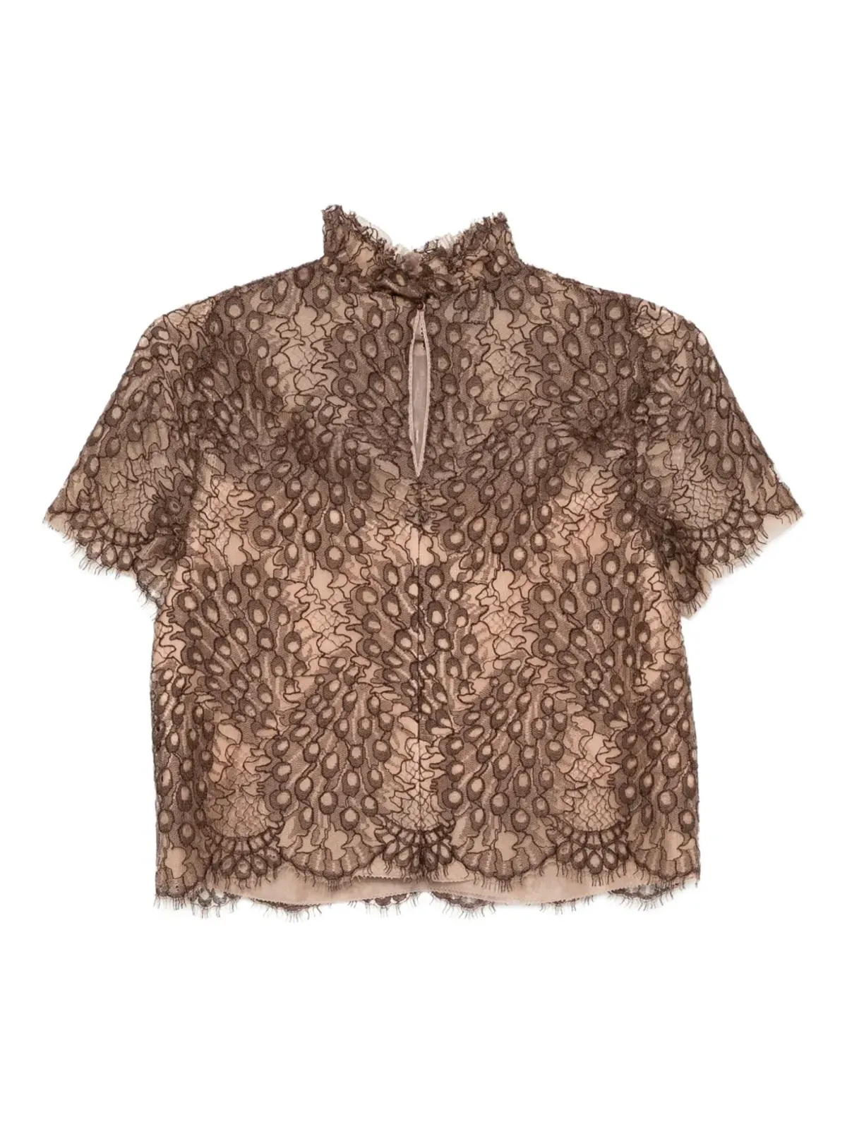 SHIATZY CHEN Scape-of-Curve lace-print top - Brown - 画像2