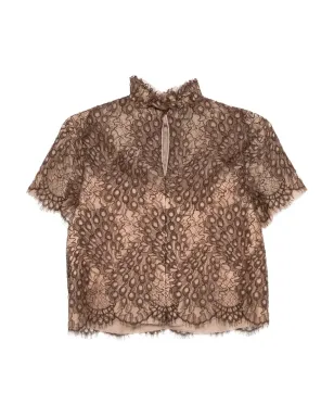 SHIATZY CHEN Scape-of-Curve lace-print top - Brown - サムネイル2
