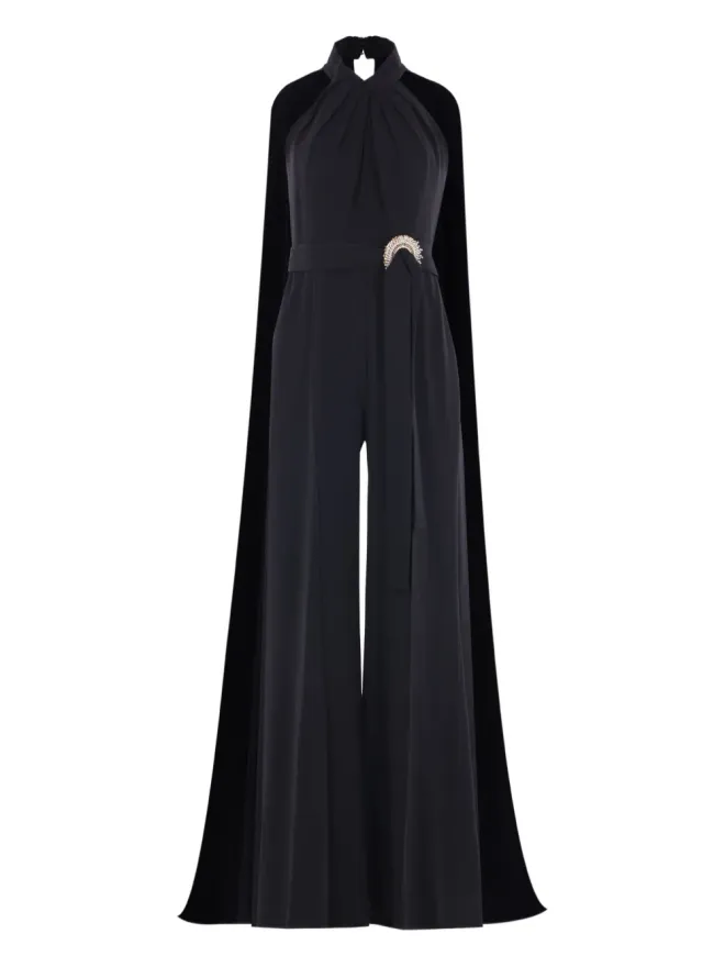 Elie Saab Elie Saab ドレープバック ジュエルバックル ジャンプスーツ ブラックの商品画像