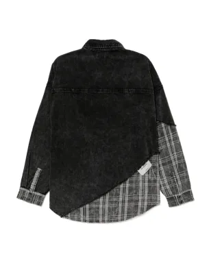 FIVE CM チェック柄シャツジャケット - ブラック - サムネイル2