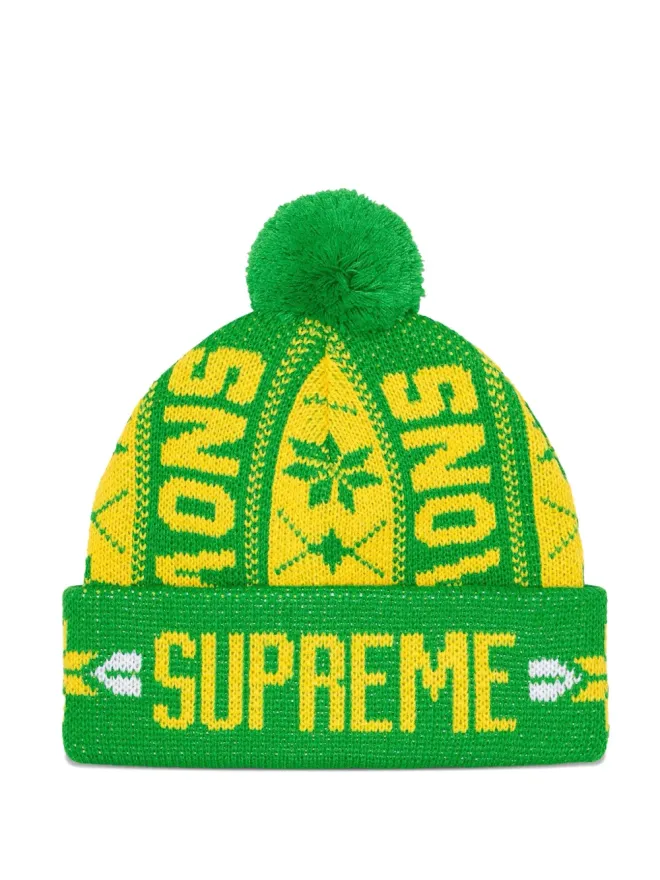 Supreme Supreme ポンポンディテール パターンジャカード ビーニー グリーンの商品画像