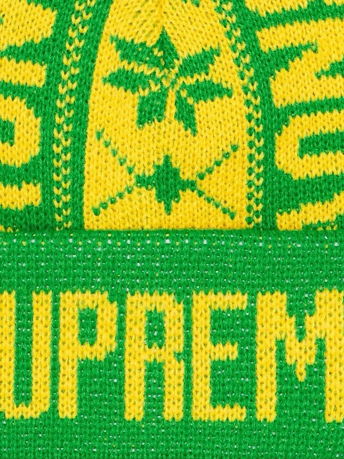 Supreme ポンポンディテール パターンジャカード ビーニー グリーン - 画像2